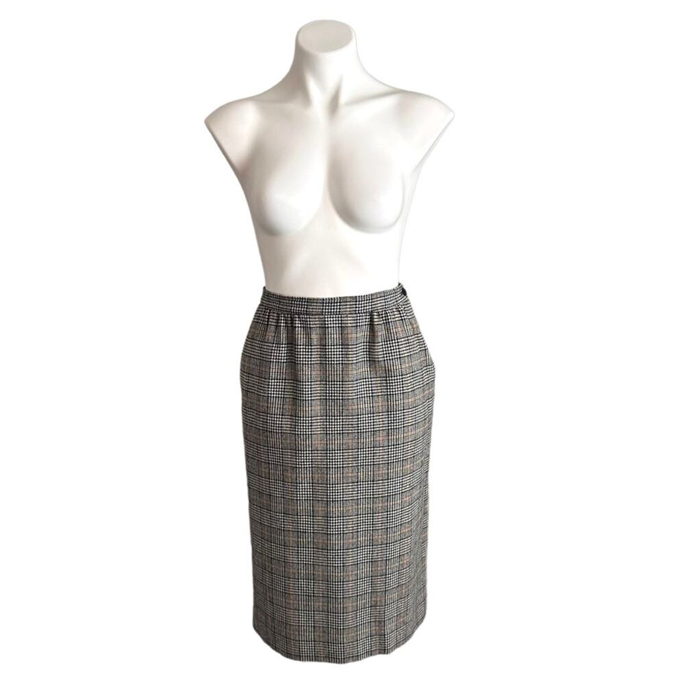 Vtg Pendleton Skirt 80s Wool Pure Virgin Authentic Carnegie District Plaid W 27"